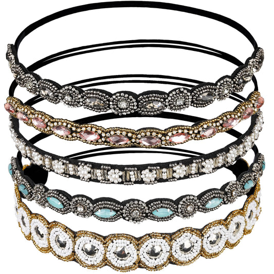 Teenitor 5pcs rhinestone headbands for women add subtle sparkle to outfits