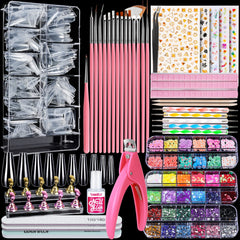 Teenitor acrylic fake nails kit with clear coffin tips for durable at-home manicures.