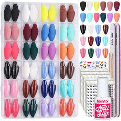 Teenitor almond press-on nails kit: quick salon-like manicure at home.