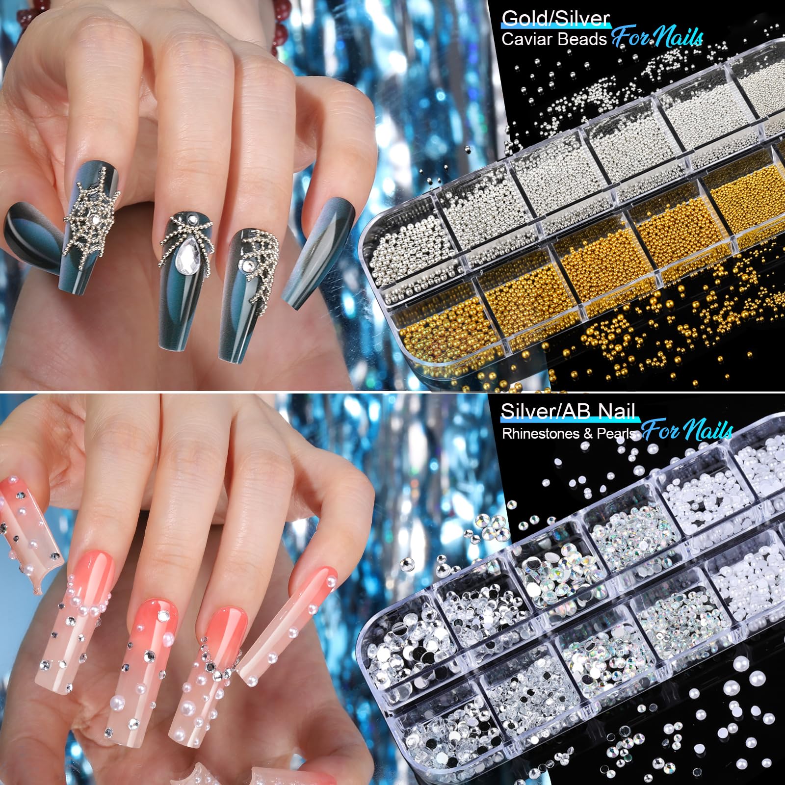 Teenitor colorful rhinestones for nails spark creative, personalized looks