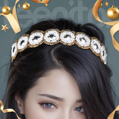 Teenitor crystal beaded elastic headbands pack enhances hairstyles without slipping