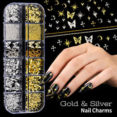 Teenitor gold and silver charms with chains for metallic accent details.