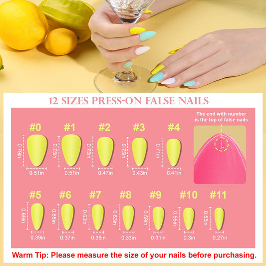 Teenitor matte and glossy almond nails offer color variety for versatile looks.