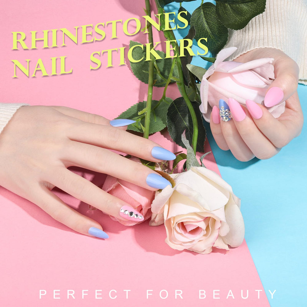 Teenitor rhinestones and nail art stickers add sparkle and customization.