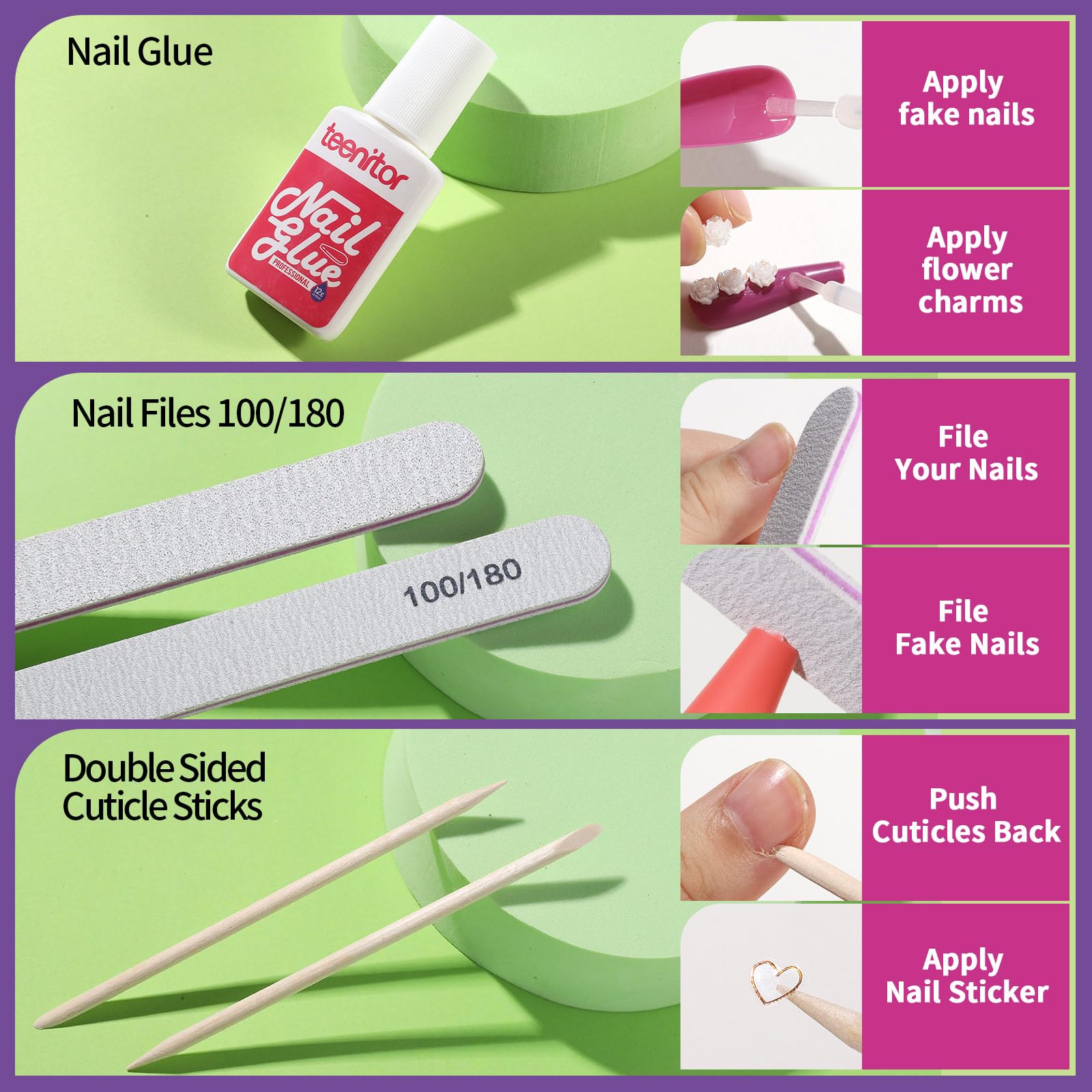 Teenitor nail glue with brush for precise application