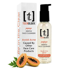 Teenology Gentle Face Cleanser Papaya bottle for teen skincare