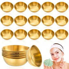 Teenyyou 18-pcs face mask mixing bowls in gold for organized home or salon skincare prep.