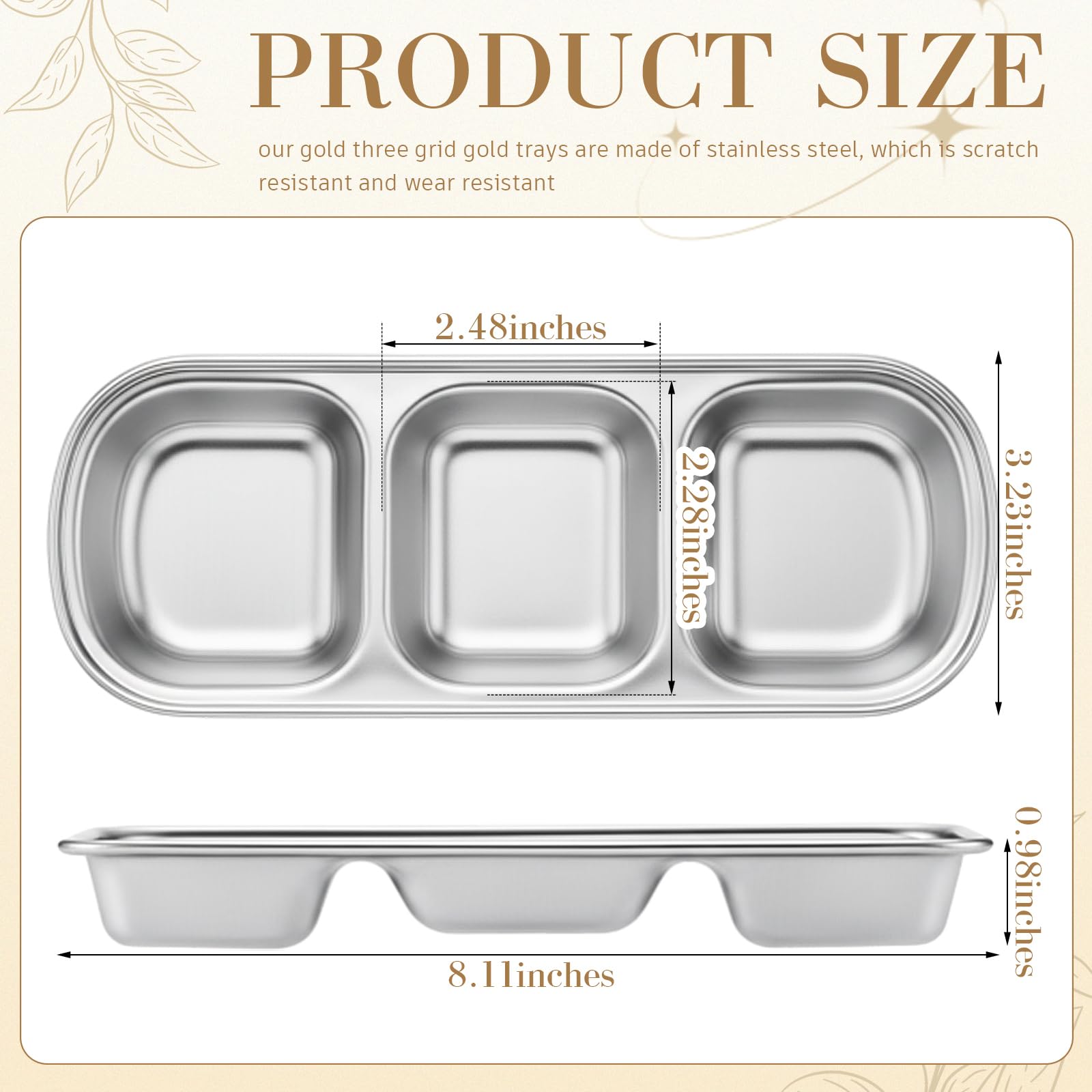 Teenyyou stainless steel compartment tray for durable, easy-to-clean skincare tools