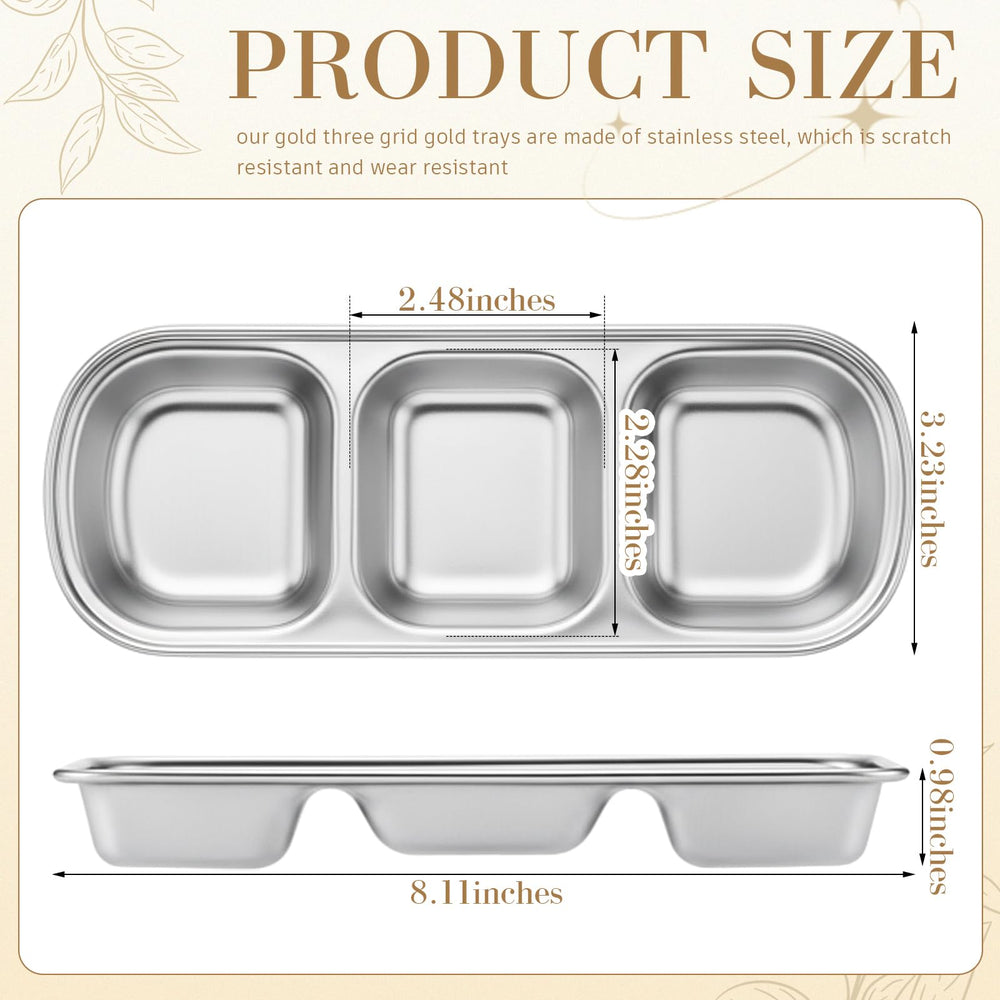 Teenyyou stainless steel compartment tray for durable, easy-to-clean skincare tools