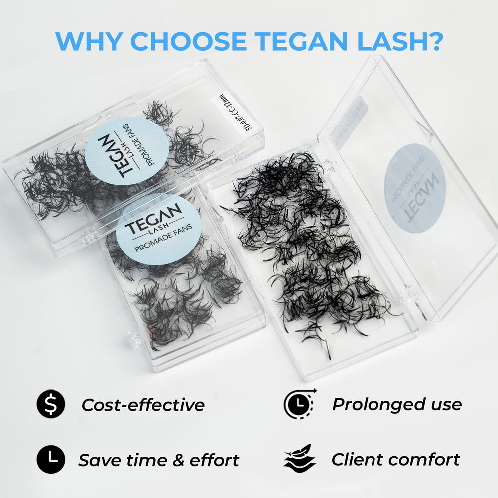 TEGAN LASH heat-treated base preserves curl for longer-lasting appearance.