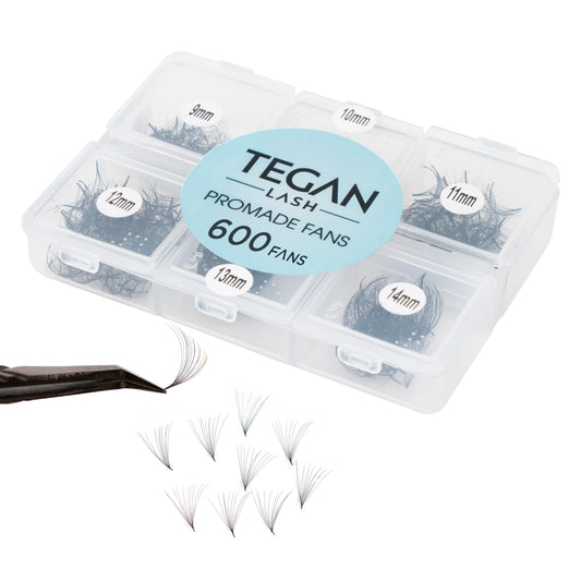 TEGAN LASH Promade fan mix eyelashes 16D 0.03 lightweight volume for easy application
