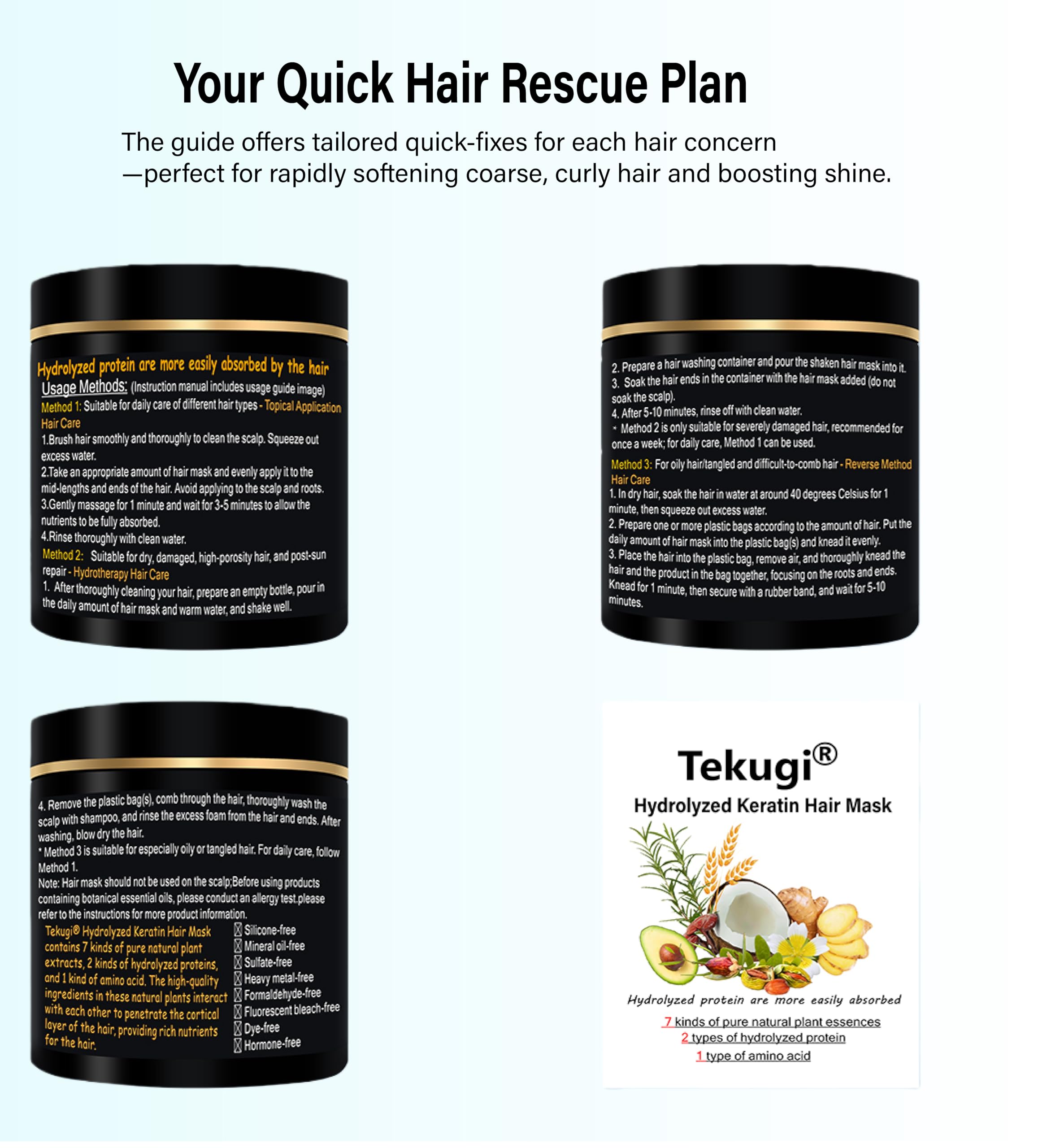 Tekugi finish with shine close-up highlighting smoother strands and bounce