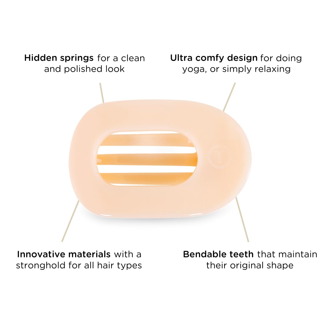 Teleties Almond Beige bendable-teeth clip preserves shape and lasts longer.