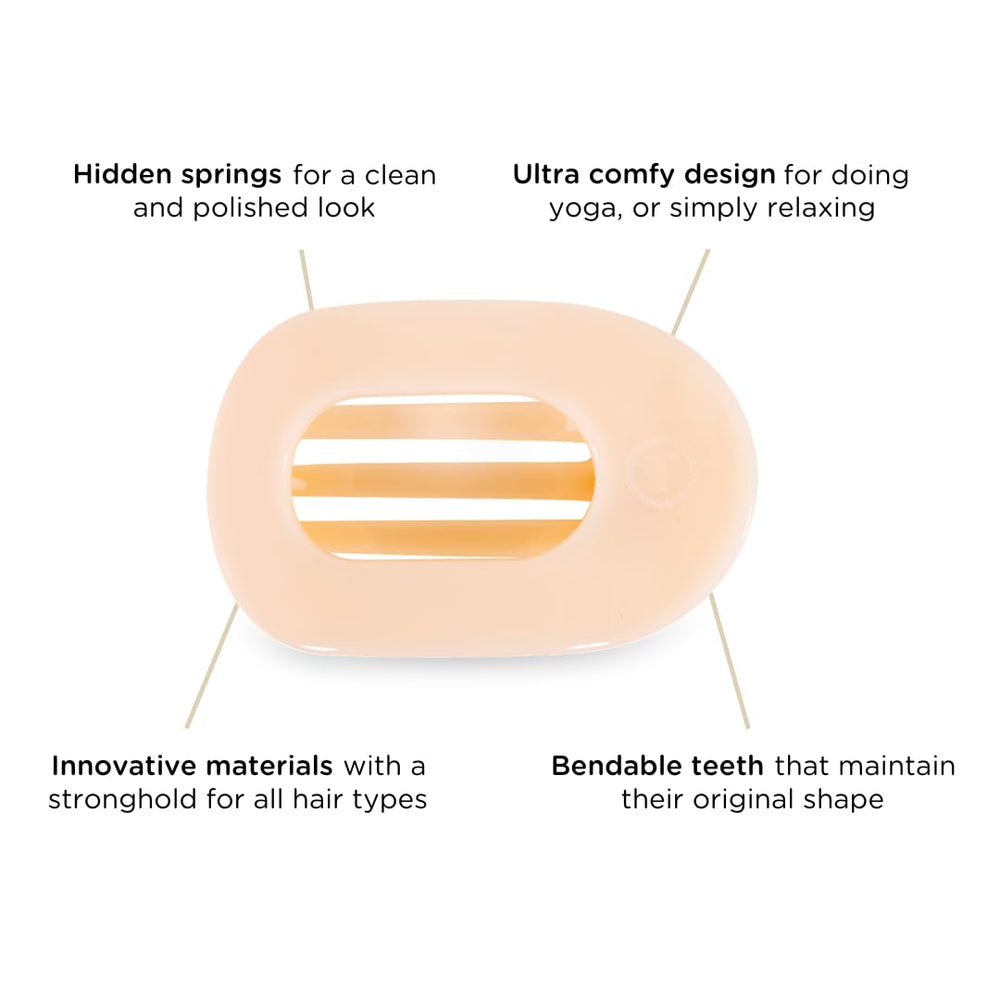 Teleties Almond Beige bendable-teeth clip preserves shape and lasts longer.