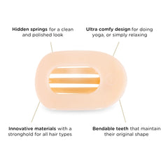 Teleties Almond Beige bendable-teeth clip preserves shape and lasts longer.