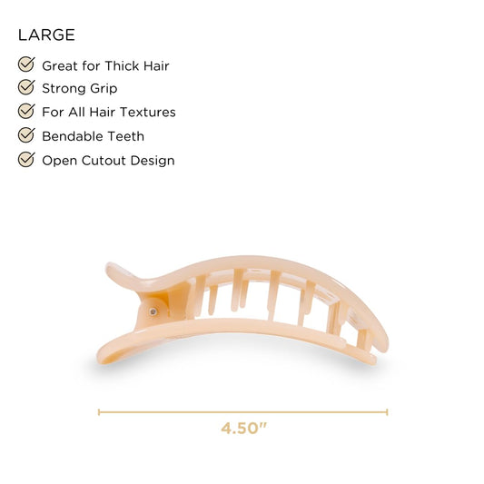 Teleties Almond Beige strong grip clip for secure hold during yoga.