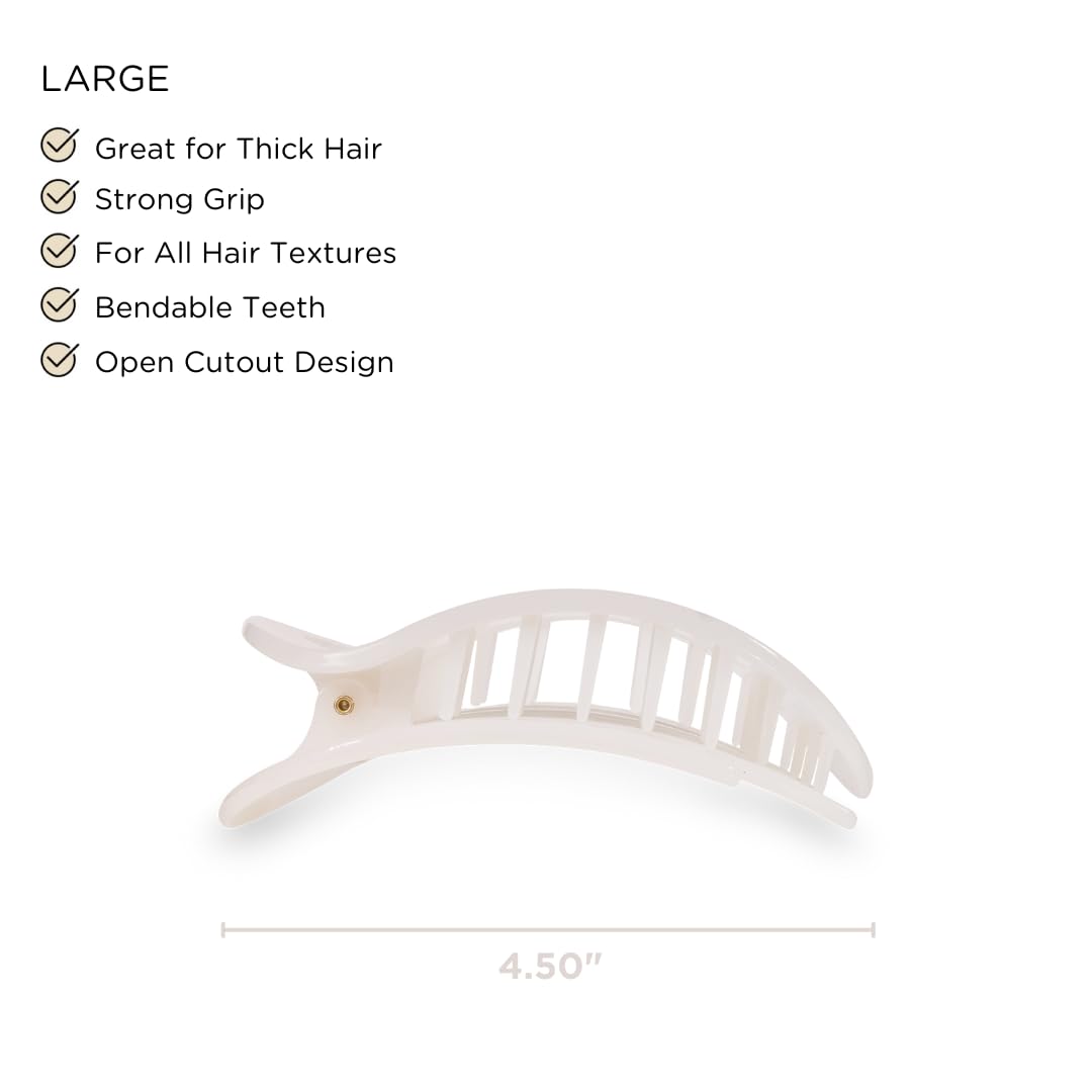 Teleties flat round clip with bendable teeth maintains shape