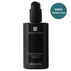 TEMPLESPA Good Hair Day label close-up highlights nourishing ingredients