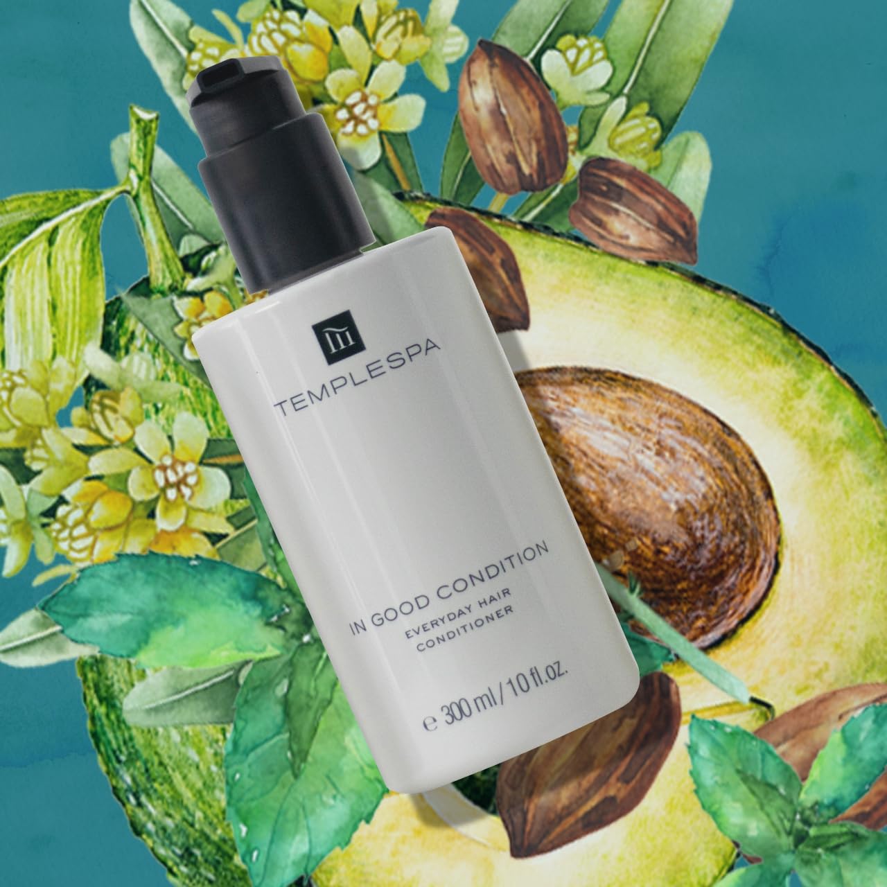 TEMPLESPA In Good Condition texture close-up evokes glossy nourished hair.