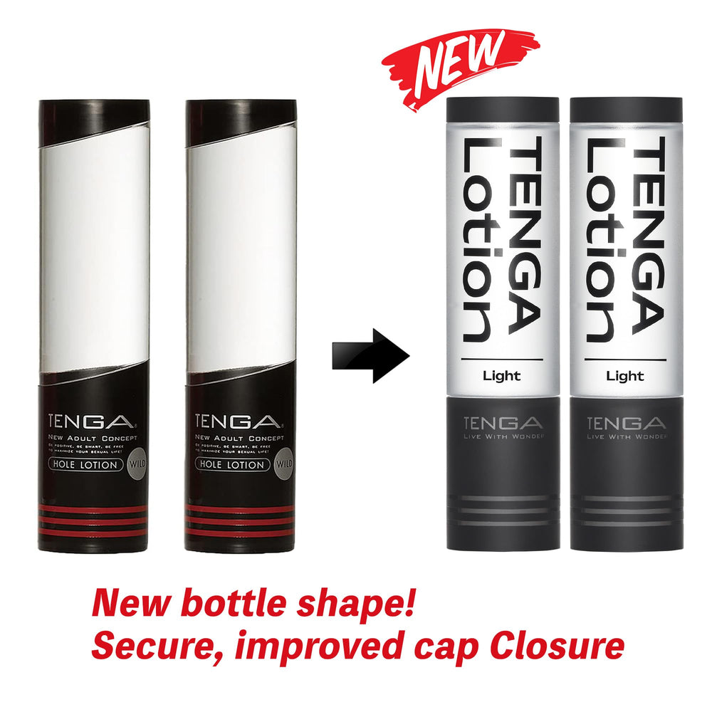 TENGA Light Lotion TLO-003 Black nozzle close-up highlights easy application