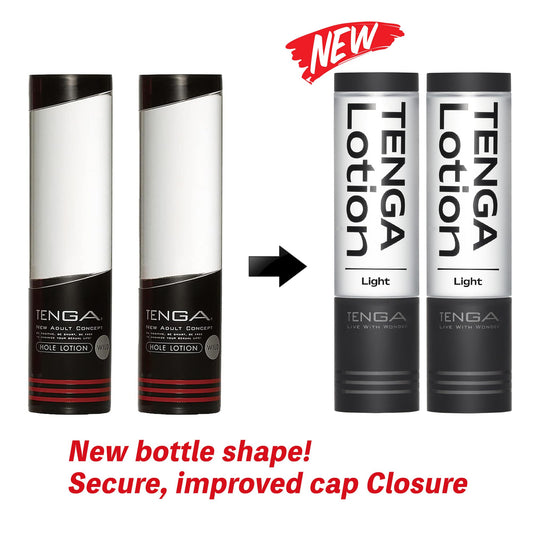 TENGA Light Lotion TLO-003 Black nozzle close-up highlights easy application