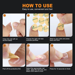 TENOC sticky tabs application steps demonstrating easy peel-and-stick convenience