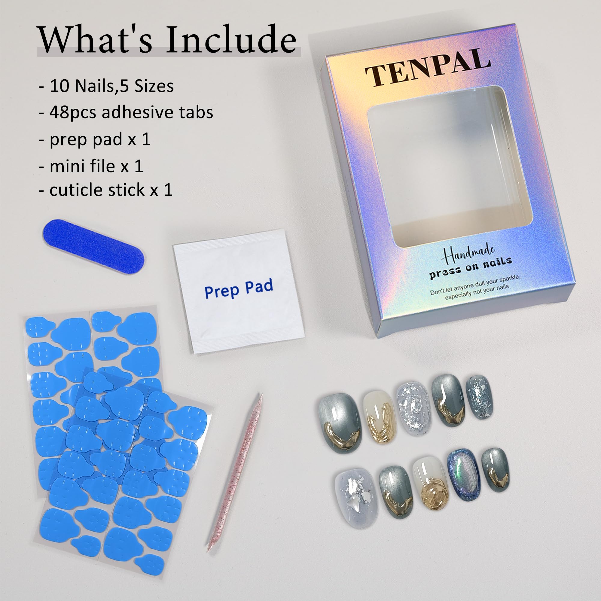 TENPAL cuticle stick and prep pad kit for clean nail prep