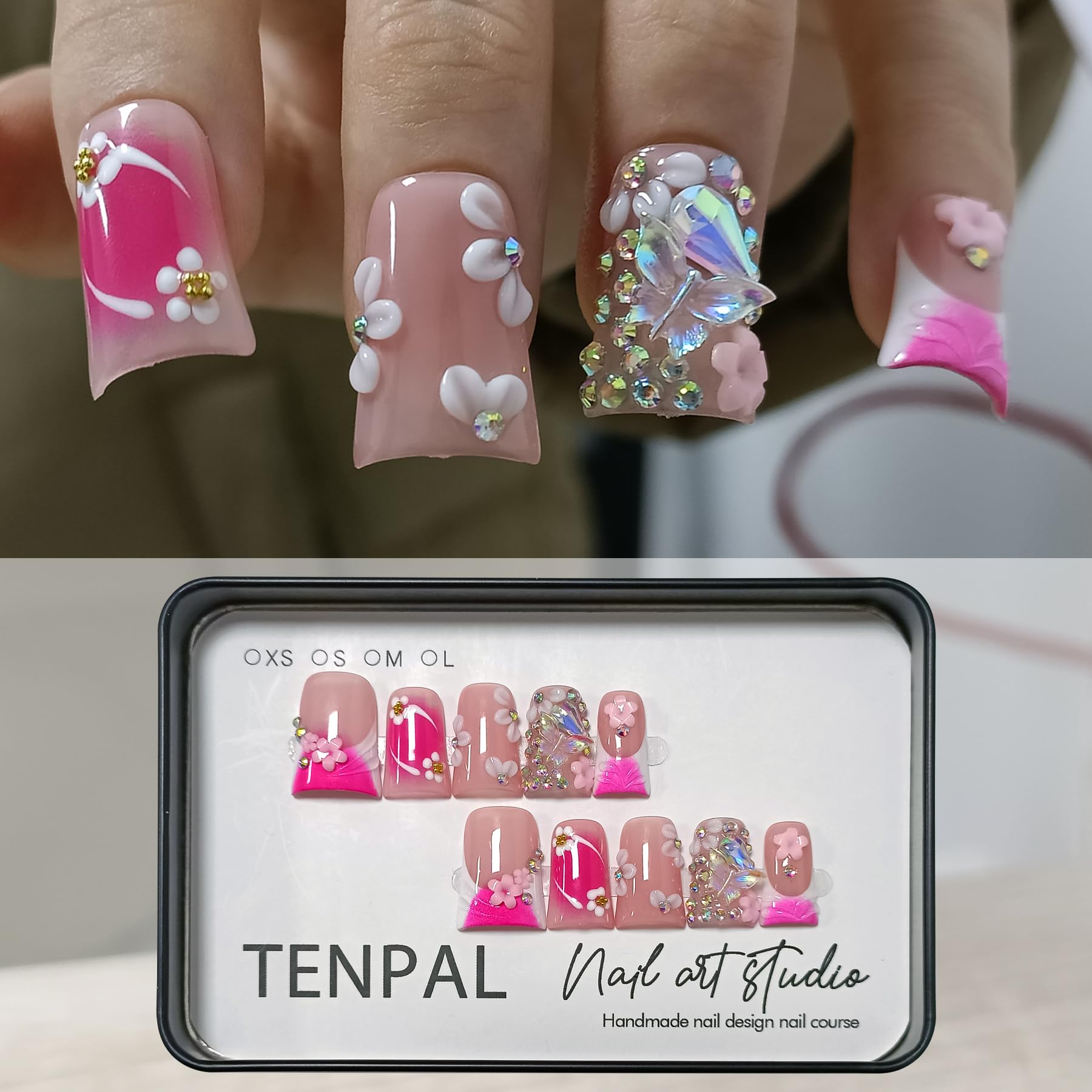 TENPAL glossy pink duckbill tips for everyday glam