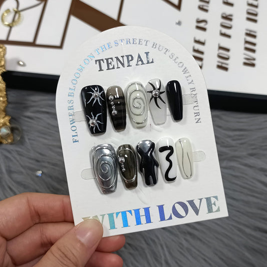 TENPAL hand-painted art nails add fall-winter style and texture