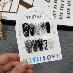 TENPAL hand-painted art nails add fall-winter style and texture