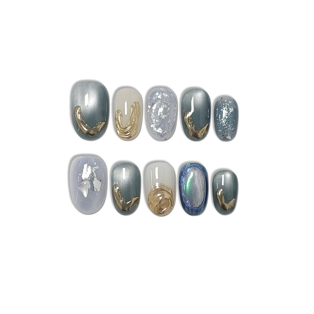 TENPAL light green acrylic soft gel nails for elegant everyday wear