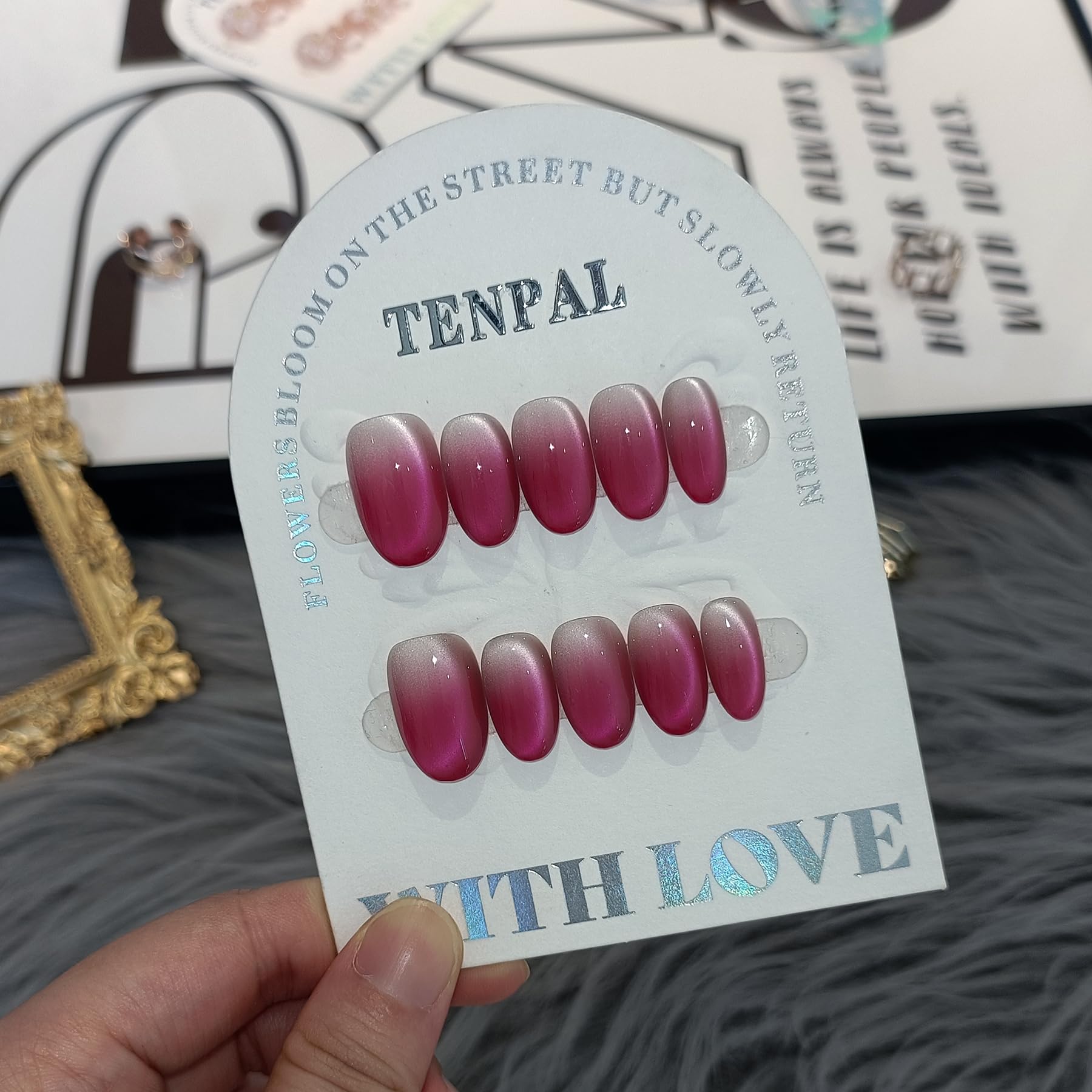 TENPAL short oval icy jelly nails ideal for daily wear and subtle glow.