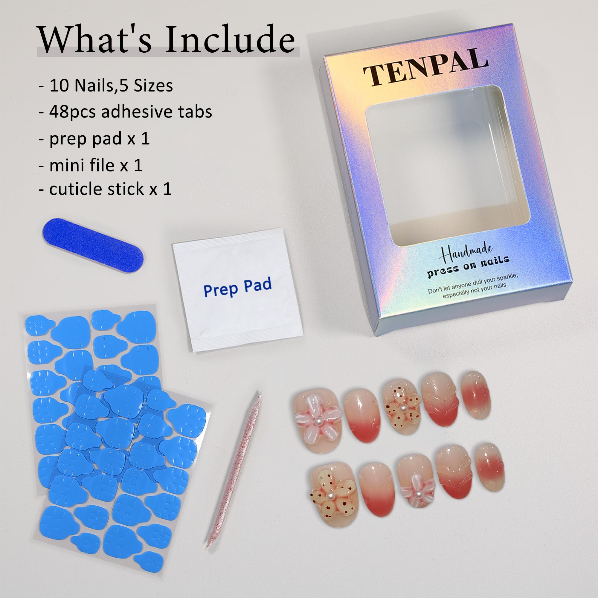 TENPAL short oval nails provide comfortable wear and easy styling.