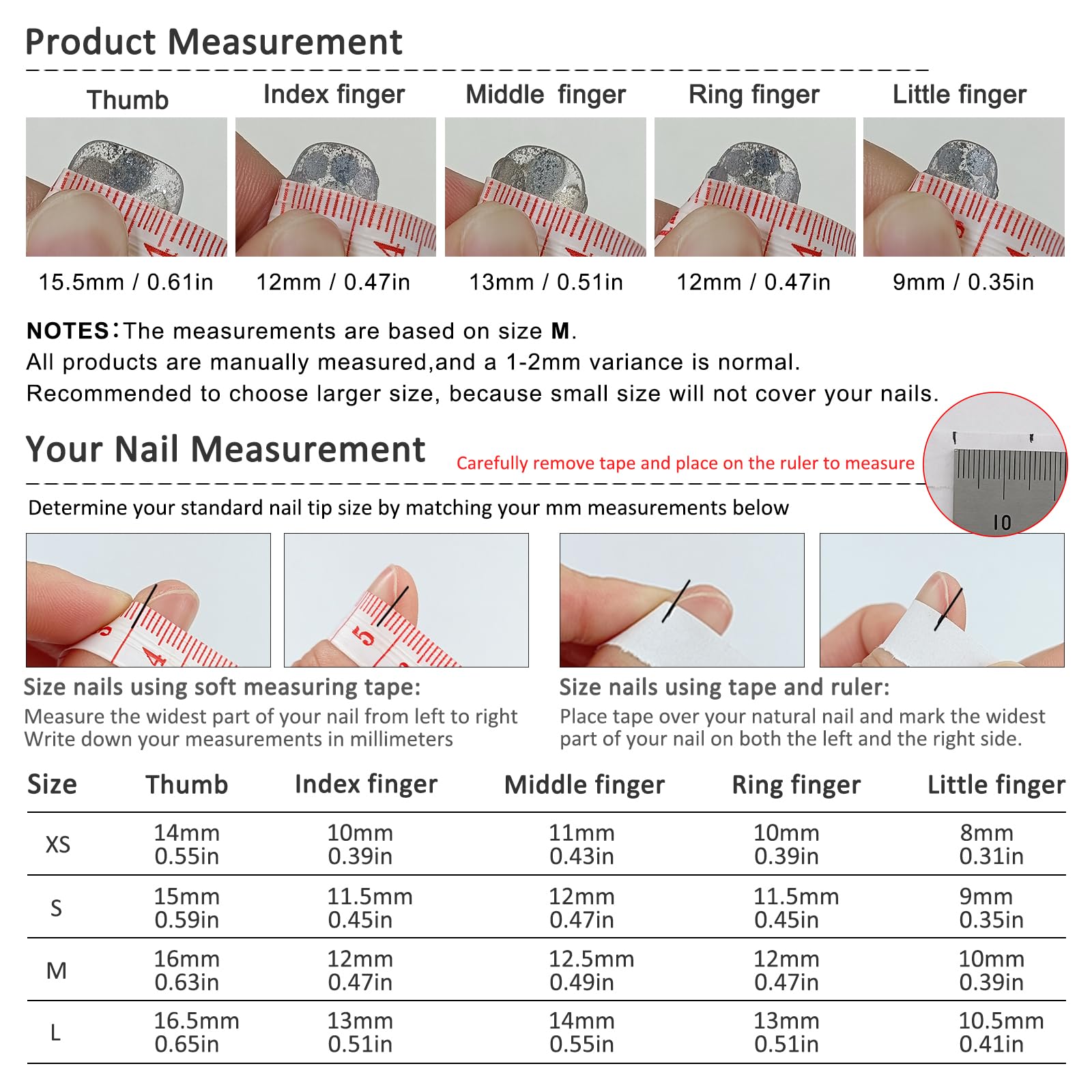 Tenpal size-chart and instructions help a precise fit.