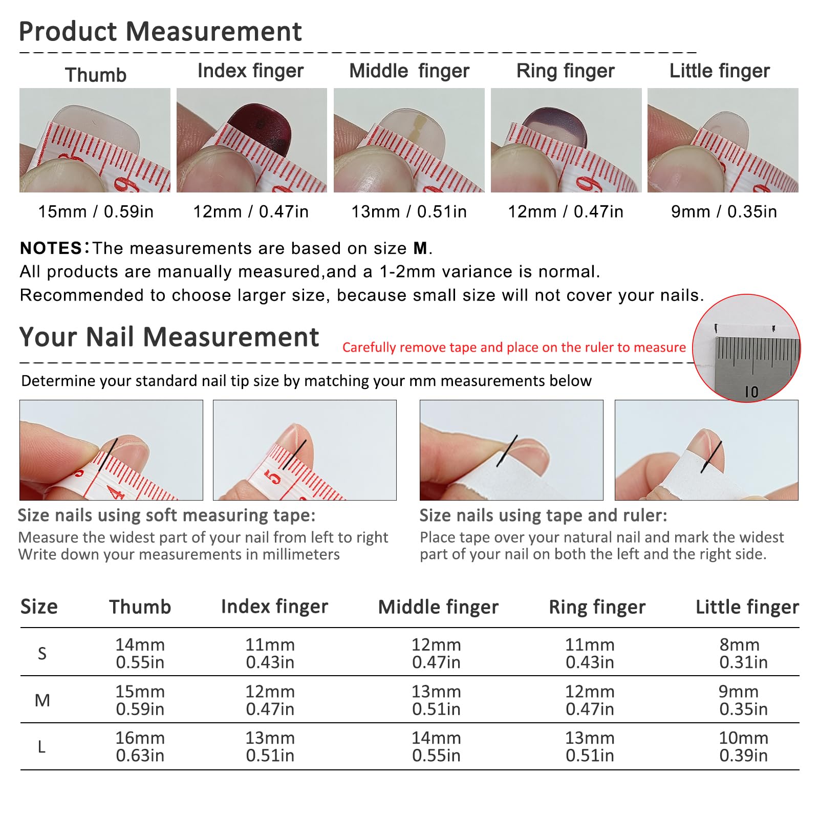 TENPAL size chart and prep pad included for accurate fit.