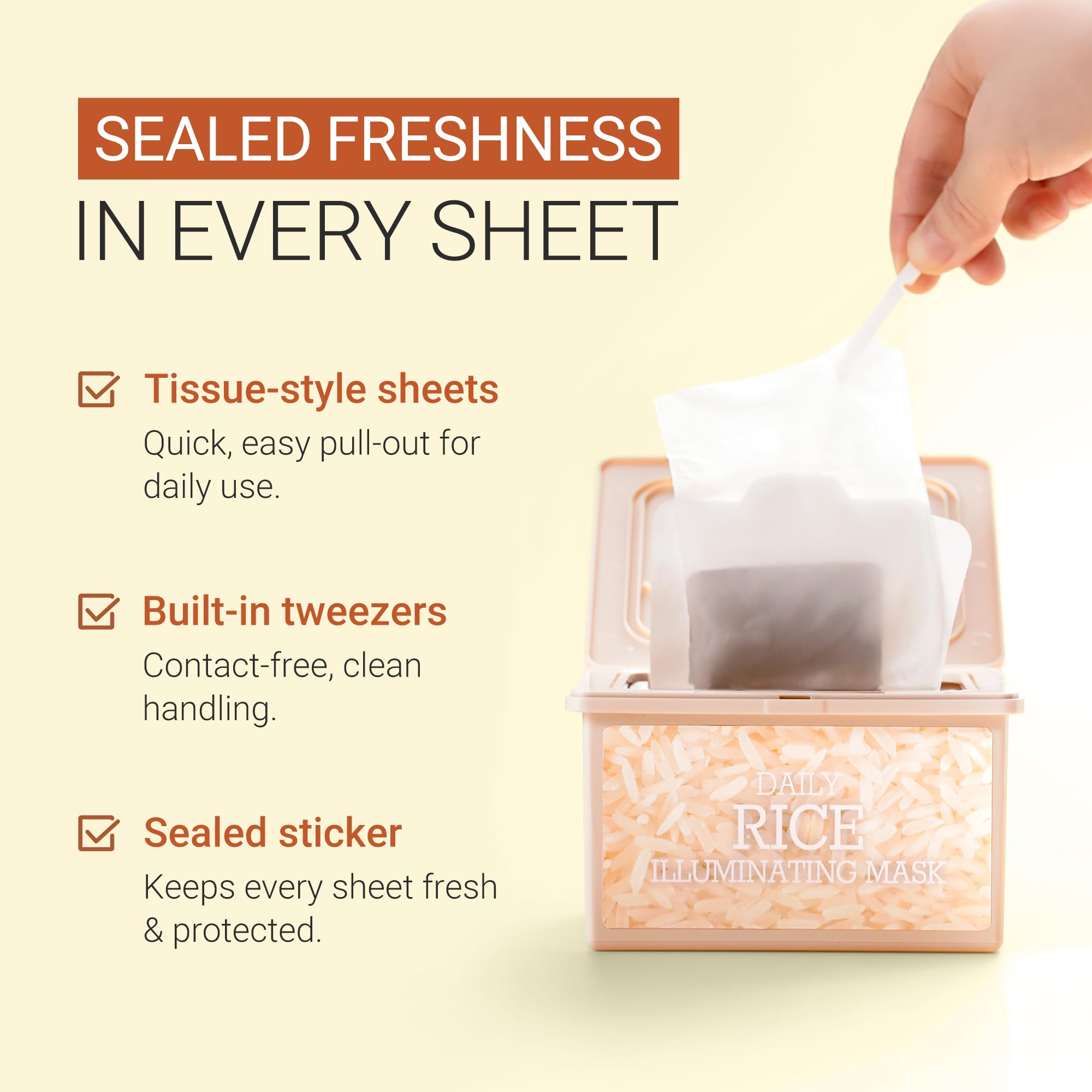 Built-in tweezer included with Tenzero mask for clean handling