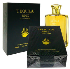 Tequila Gold Pour Homme bottle side angle highlighting premium masculine design.