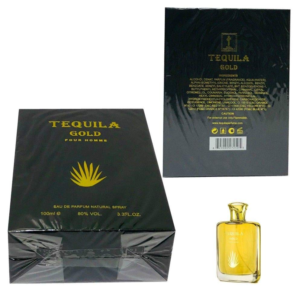 Tequila Gold Pour Homme packaging box showcases gift-worthy presentation.