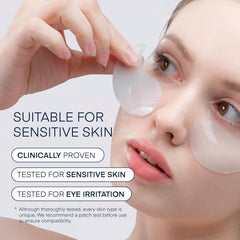 Hydrogel texture closeup on TEREZ & HONOR eye patches for gentle adherence.