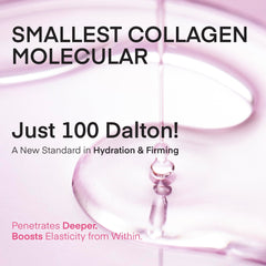 TEREZ & HONOR 100Da collagen formula visual with ultra-low molecular collagen.