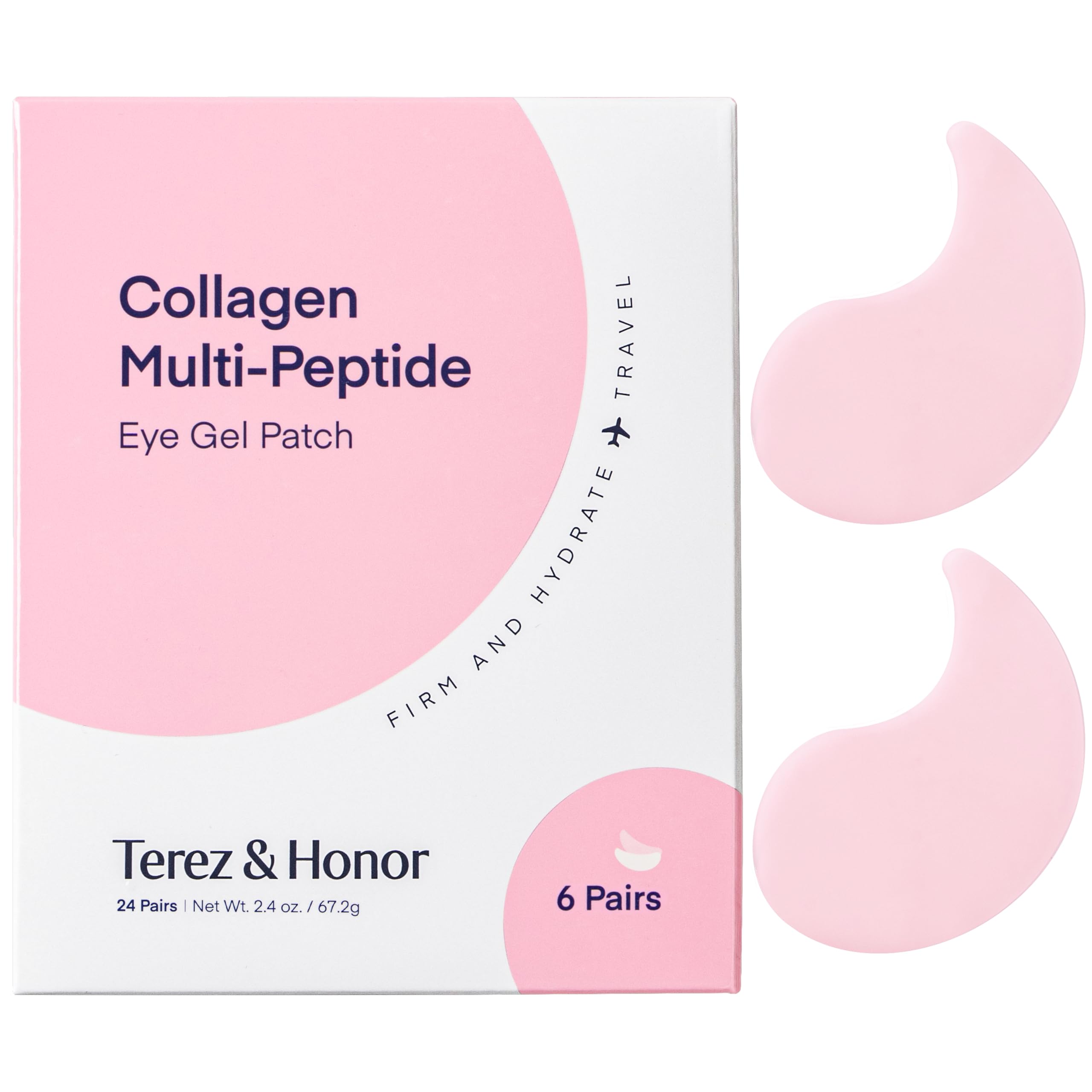 TEREZ & HONOR collagen under eye patches pack for on-the-go refresh and anti-aging care