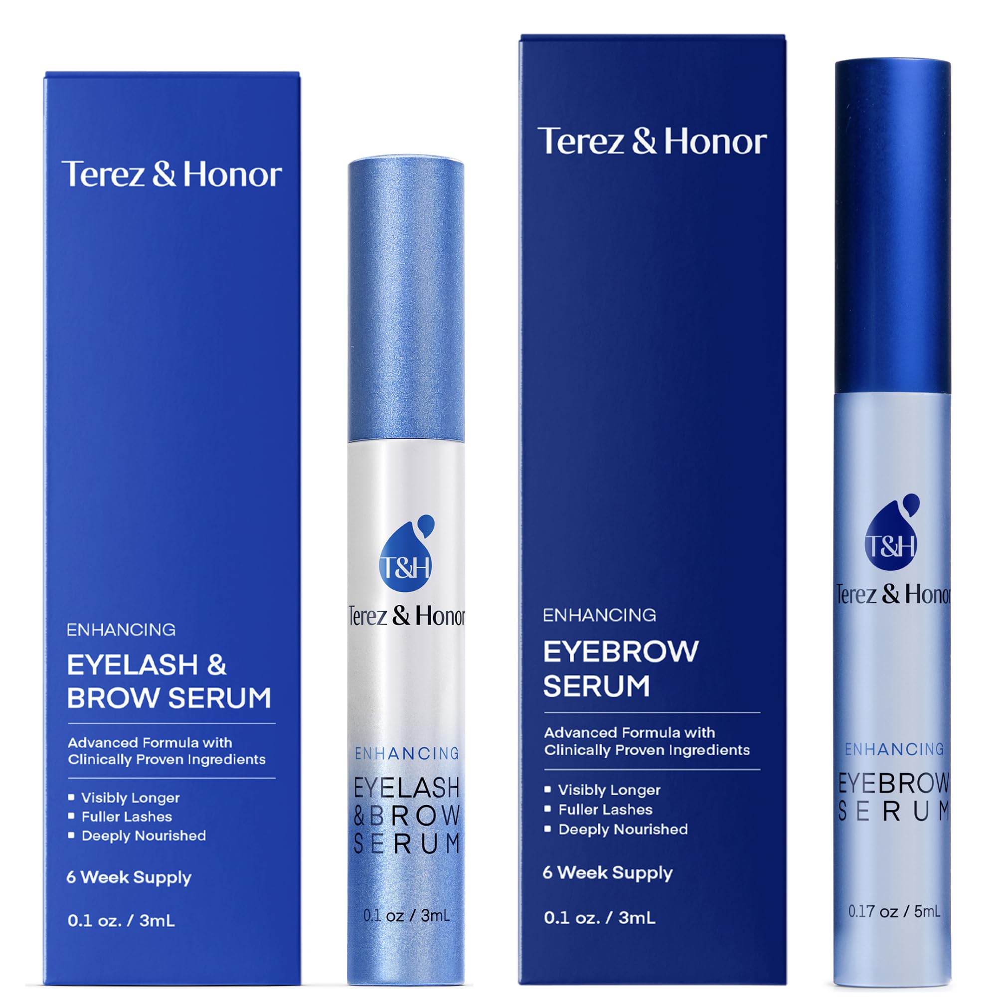 Terez & Honor eyelash serum bottle front signaling a fuller lash look