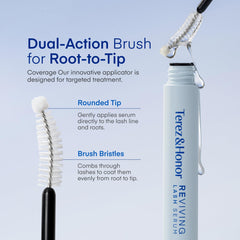 TEREZ & HONOR Reviving Lash Serum daily-use in morning routine.