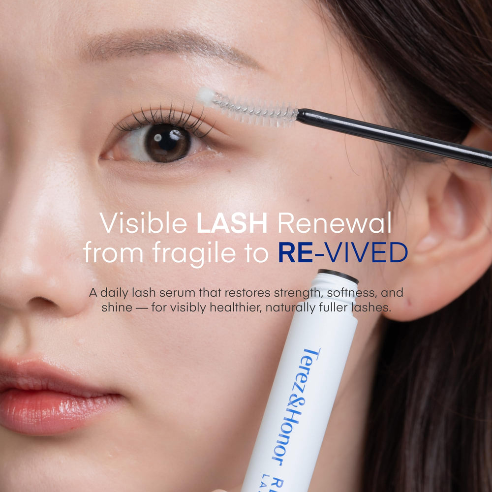 TEREZ & HONOR Reviving Lash Serum on-eye application shows even coverage.
