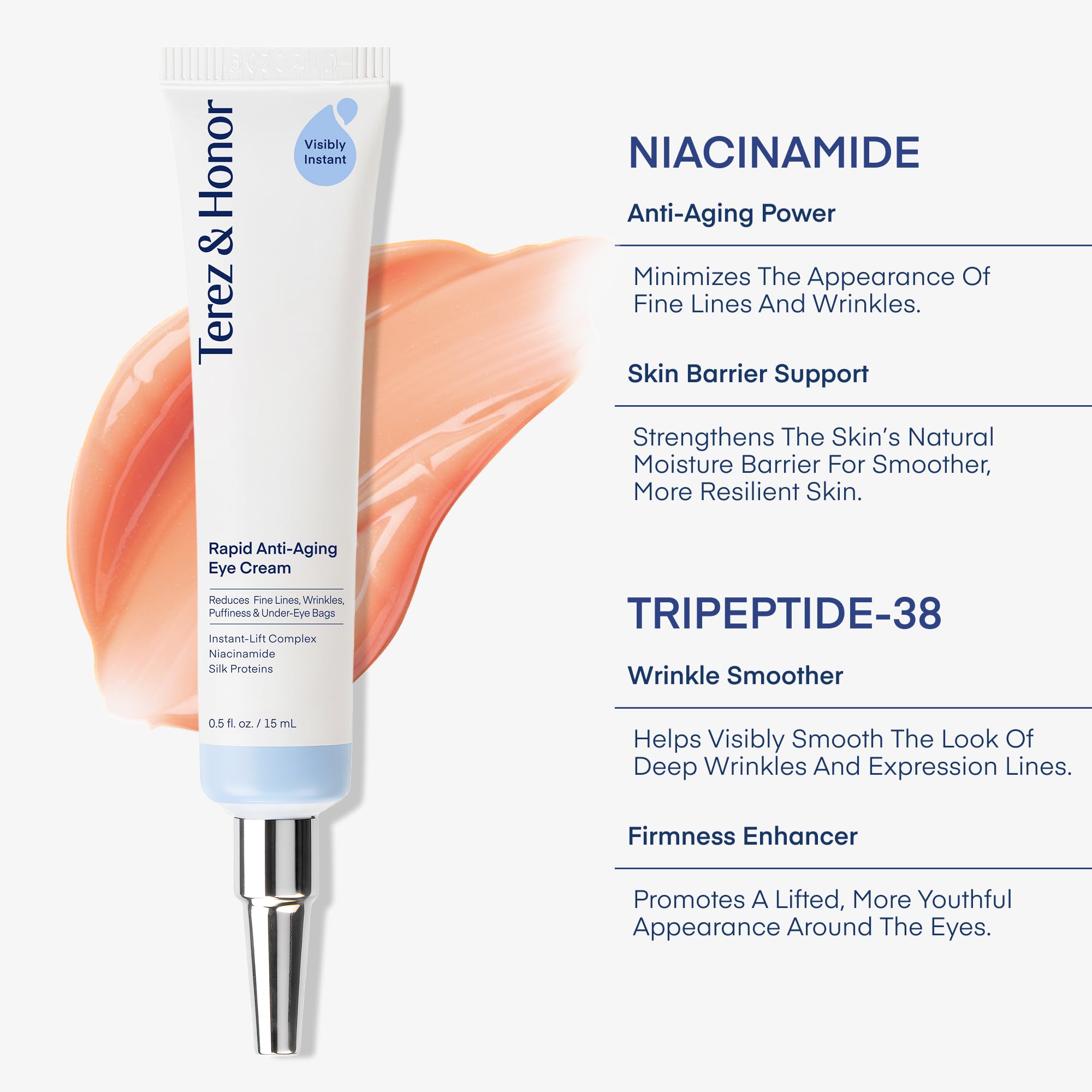 Under-eye hydration glow with Terez & Honor cream.