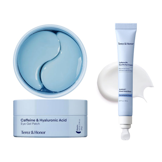 TEREZ & HONOR eye care duo with patches and cream for refreshed, alert-looking eyes.