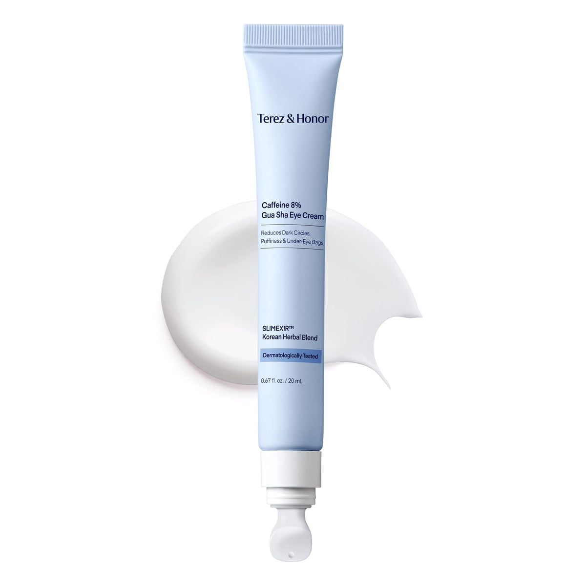 TEREZ & HONOR eight percent caffeine eye cream jar energizes delicate under-eye skin
