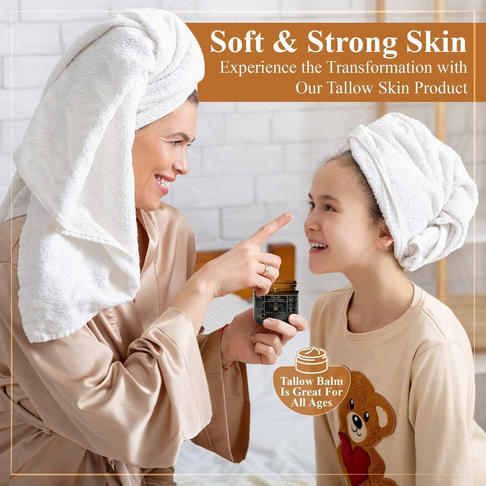 Close-up of Terra Lotus balm texture showing creamy non-greasy absorption