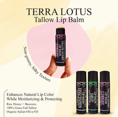 Terra Lotus Cherry flavor lip balm ready for daily nourishment