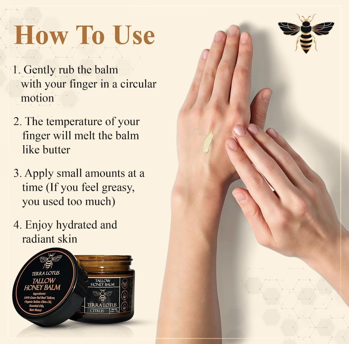 Terra Lotus made-in-USA label on balm packaging